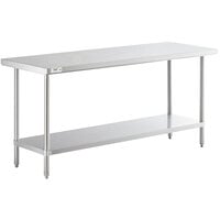 Regency 24" x 72" 16-Gauge 304 Stainless Steel Commercial Work Table with Undershelf