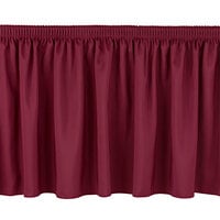 National Public Seating SS8-48 Burgundy Shirred Stage Skirt for 8 inch Stage - 7 inch x 48 inch