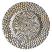 The Jay Companies 1470333 13 inch Round Istanbul Silver Glass Charger Plate
