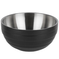 Vollrath 4658760 24 oz. Stainless Steel Double Wall Black Round Beehive Serving Bowl