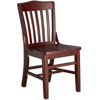 Lancaster Table & Seating Mahogany Finish Wood School House Chair