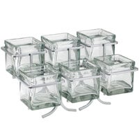 Cal-Mil 1809-39 Iron Two Tier Six Jar Platinum Wire Display - 14 inch x 9 inch x 7 inch