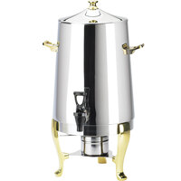 Cal-Mil 1009 4 Gallon Stainless Steel Coffee Urn with Gold Accents