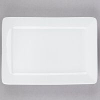 Tuxton GSP-550 TuxTrendz Santorini 8" x 5 1/2" Bright White Rectangular China Plate - 12/Case