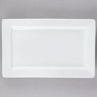 Tuxton GSP-551 TuxTrendz Santorini 11" x 7" Bright White Rectangular China Plate - 12/Case