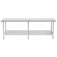 Advance Tabco SAG-248 24" x 96" 16 Gauge Stainless Steel Commercial Work Table with Undershelf
