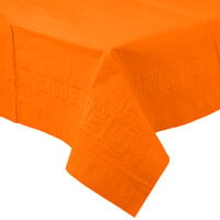 Creative Converting 710237 54" x 108" Sunkissed Orange Tissue / Poly Table Cover
