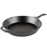 Lodge L12SK3 13 1/4 inch Pre-Seasoned Cast Iron Skillet with Helper Handle
