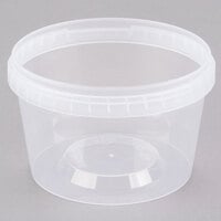 16 oz. Clear Tamper Resistant Tamper Evident Safe Lock Deli Container - 500/Case