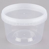 16 oz. Clear Tamper Resistant Tamper Evident Safe Lock Deli Container with Lid - 50/Case