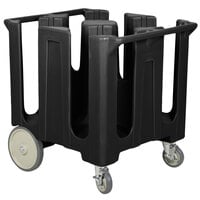 Cambro DC1225110 Poker Chip Black Dish Dolly / Caddy with Vinyl Cover - 4 Column