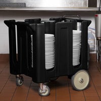 Cambro DC1225110 Poker Chip Black Dish Dolly / Caddy with Vinyl Cover - 4 Column