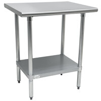 Advance Tabco AG-300 30 inch x 30 inch 16 Gauge Stainless Steel Work Table with Galvanized Undershelf