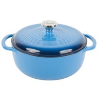 Lodge 7.5 Quart Enameled Cast Iron Dutch Oven. XL Blue Enamel Dutch Oven  (Carribean Blue) 