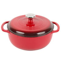 Lodge EC4D43 4.6 Qt. Island Spice Red Enameled Cast Iron Dutch Oven