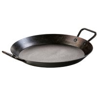 Lodge CRS15 15 inch Pre-Seasoned Carbon Steel Paella Pan with Loop Handles