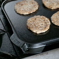 Lodge LSRG3 10 1/2 inch x 10 1/2 inch Pre-Seasoned Reversible Cast Iron Griddle and Grill Pan