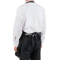 Chef Revival Black Poly-Cotton Customizable Tuxedo Apron with 2 Pockets - 32 inch x 28 inch