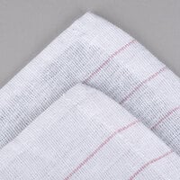 Chef Revival 16 inch x 29 inch Red Pinstripe Cotton Glass Polishing Towel - 12/Pack