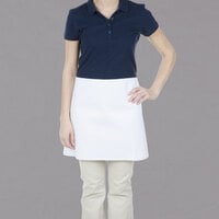 Chef Revival White Poly-Cotton Customizable Waist Apron - 17 inchL x 34 inchW