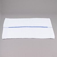Chef Revival 16 inch x 19 inch Blue Stripe 28 oz. 100% Cotton Bar Towel - 12/Pack