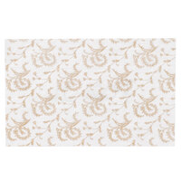 9 1/4 inch x 5 7/8 inch 3-Ply Glassine 1/2 lb. White Candy Box Pad with Gold Floral Pattern   - 250/Case