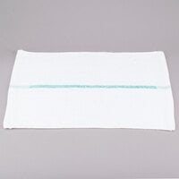 Chef Revival 16 inch x 19 inch Green Stripe 28 oz. 100% Cotton Bar Towel - 12/Pack