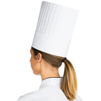 Chef Revival 9 inch Pleated Euro Style Paper Chef Hat - 25/Pack