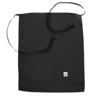 Chef Revival Black Poly-Cotton Customizable Bistro Bib Apron with 1 Pocket - 33 inch x 28 inch
