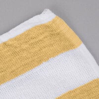 Oxford 30 inch X 60 inch Yellow Stripes 100% Cotton Cabana Pool Towel 9 lb. - 12/Pack