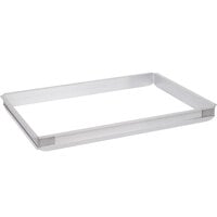 Baker's Mark Heavy-Duty Full Size 16 Gauge Glazed 18 x 26 Wire Rim  Aluminum Fully Perforated Sheet / Bun Pan