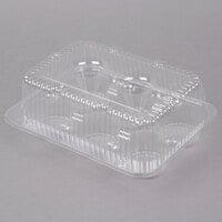 Polar Pak 2020 6-Cup High Top Hinged OPS Plastic Cupcake Container - 200/Case