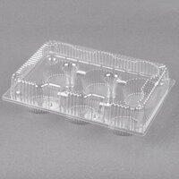 Polar Pak 2029 6-Cup Hinged OPS Plastic 4 oz. Muffin Container - 200/Case