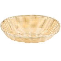 9 inch x 7 1/4 inch x 2 3/4 inch Oval Natural-Colored Rattan Basket