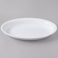 Fineline Platter Pleasers 3514D-WH 14" x 21" Plastic White Deep Oval Bowl