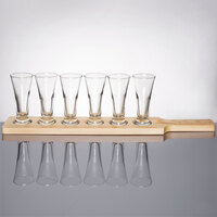 Libbey Flared Pilsner Tasting Glasses with 24 inch Natural Flight Paddle