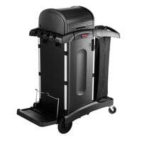 Rubbermaid 1861427 Executive High Security Janitor Cart with Locking Hood and Cabinets