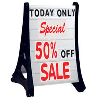 Aarco RAF-2 Roll A-Frame Two Sided White Letterboard with Stand and Deluxe Character Set - 24 inch x 36 inch