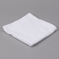 Oxford Gold Cam 12 inch x 12 inch Cotton/Poly Wash Cloth with 100% Cotton Loops and Hemmed Cam Border 1 lb. - 12/Pack