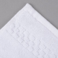 Oxford Viceroy 13 inch x 13 inch 100% Combed Cotton Terry Towel Wash Cloth with Dobby Checkered Border and Dobby Twill Hemmed 1.5 lb. - 300/Case