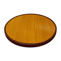 American Tables & Seating ATR48 Resin Super Gloss 48 inch Round Two Tone Table Top - Cherry and Mahogany