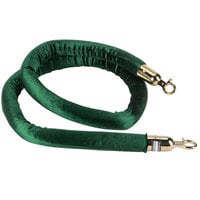 Aarco TR-87 Green 6' Rope with Brass Ends for Crowd Control / Guidance Stanchions
