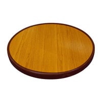 American Tables & Seating ATR24 Resin Super Gloss 24 inch Round Two Tone Table Top - Cherry and Mahogany