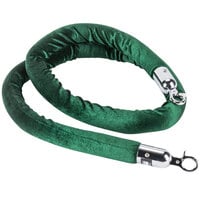 Aarco TR-86 Green 6' Rope with Chrome Ends for Crowd Control / Guidance Stanchions