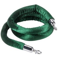 Aarco TR-126 8' Green Stanchion Rope with Chrome Ends