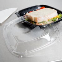Dart C2464BDL PresentaBowls Pro Clear Square Lid for 24, 32, 48, and 64 oz. Square Plastic Bowls - 63/Pack