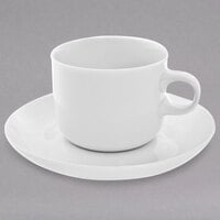 10 Strawberry Street TAV-9 Taverno 6 oz. White Porcelain Cup / Saucer Set - 24/Case