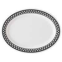 GET OP-950-X 9 3/4 inch x 7 1/4 inch Diamond Chexers Oval Platter - 24/Case