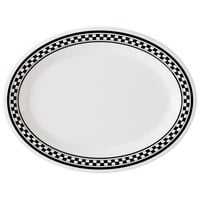 GET OP-950-X 9 3/4" x 7 1/4" Diamond Chexers Oval Platter - 24/Case