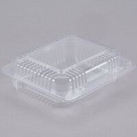 Dart C26UT1 StayLock 7 inch x 6 inch x 2 1/8 inch Clear Hinged Plastic 7 inch Small Oblong Container - 125/Pack